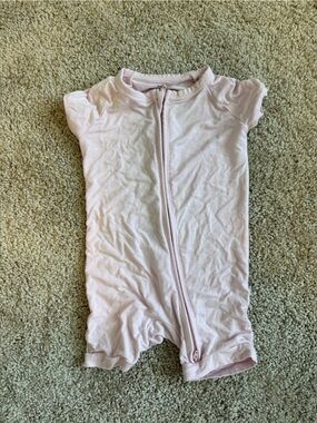 Little Sleepies Light Pink Shorty Zip Romper